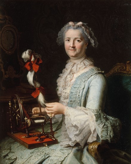 Presumed portrait of Françoise-Marie Pouget, second wife of Chardin, c1760.