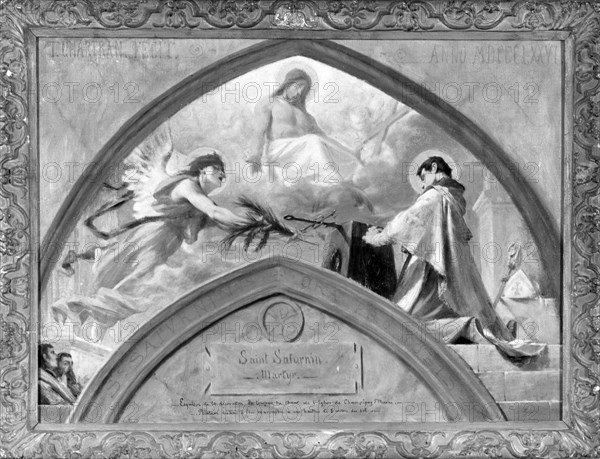 Esquisse pour l'église de Champigny-sur-Marne : le Martyre de saint Saturnin, 1876.