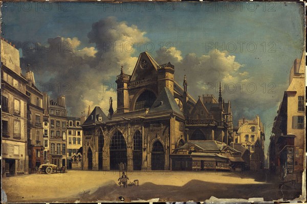 The church of Saint-Germain-l'Auxerrois, around 1840, current 1st arrondissement, between 1835 and 1845.