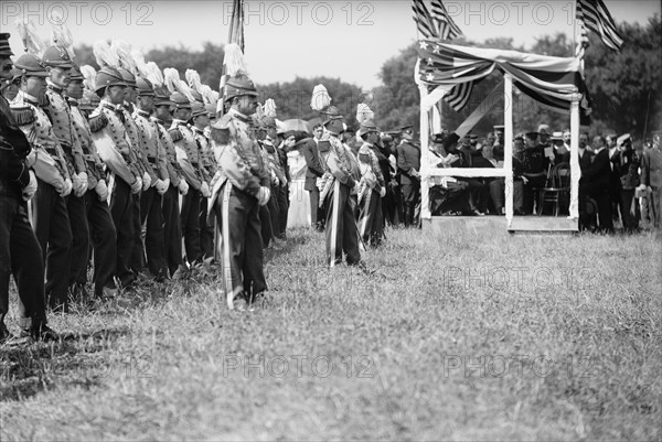 Military Field Mass By Holy Name Soc. of Roman Catholic Church, Corcoran Cadets, 1910. Creator: Harris & Ewing.