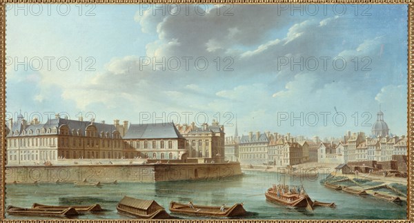 Eastern tip of Ile Saint-Louis, with Hotel de Bretonvilliers and Hotel Lambert, 1757.