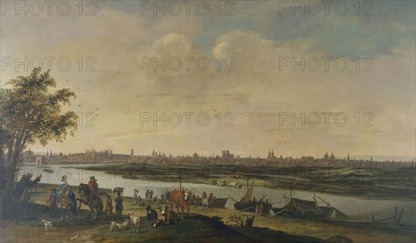 General view of Paris, taken from the base of Chaillot hill, around 1650, between 1645 and 1655.