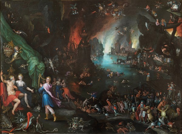 Orpheus Playing to Pluto and Persephone in the Underworld, ca 1594. Creator: Brueghel, Jan, the Elder (1568-1625).