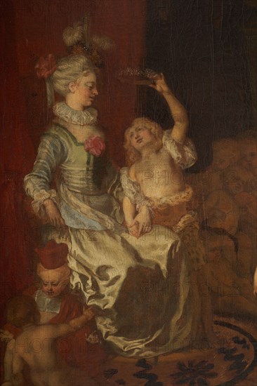 Scène de la comédie italienne jouée par une troupe d'enfants, between 1704 and 1706.