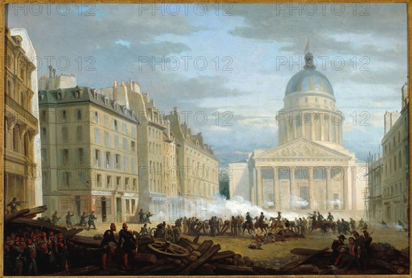Capture of the Pantheon, seen from rue Soufflot, June 24, 1848, current 5th arrondissement, 1849.