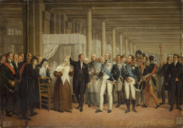 Guillaume Dupuytren (1777-1835), at the Hotel-Dieu, presenting Charles X with eye surgery, c1825.