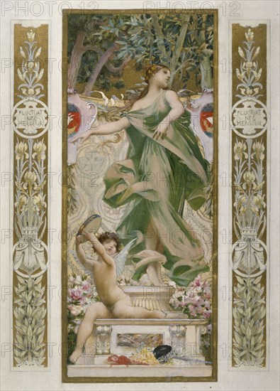 Sketch for the 'festival staircase' at the Hotel de Ville in Paris: Dancing, c1888-1898.