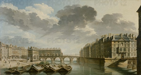 Quai des Ormes (current Quai de l'Hotel de Ville), the Pont Marie et Ile Saint-Louis, 1757.