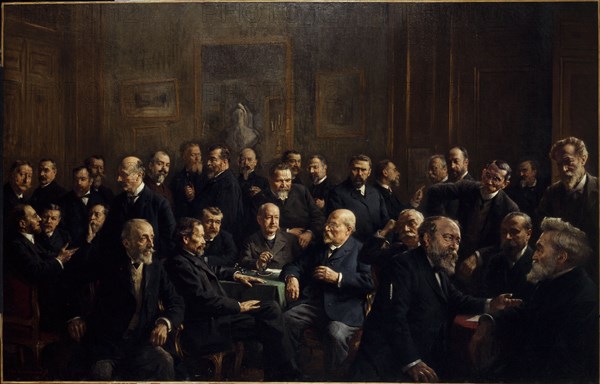 Group portrait of members of the Association of French Republican Journalists, 1907.