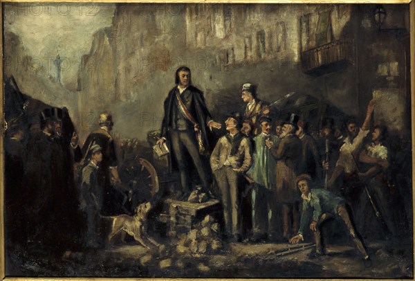 Alphonse Baudin (1811-1851) on the Barricade of Faubourg Saint-Antoine, December 3, 1851, 1869.