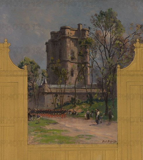 Sketch for the reception hall at the town hall of Vincennes: Views of Vincennes, 1898.