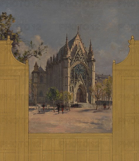 Sketch for the reception hall at the town hall of Vincennes: Views of Vincennes, 1898.