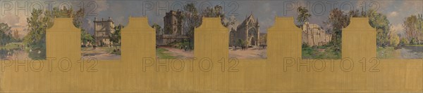 Sketch for the reception hall at the town hall of Vincennes: Views of Vincennes, 1898.