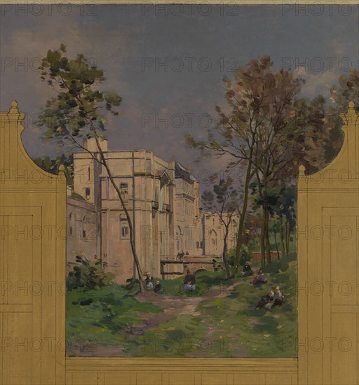 Sketch for the reception hall at the town hall of Vincennes: Views of Vincennes, 1898.