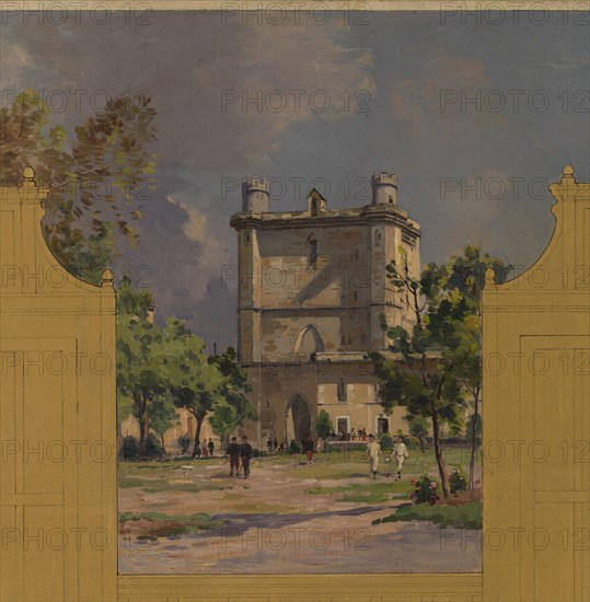Sketch for the reception hall at the town hall of Vincennes: Views of Vincennes, 1898.