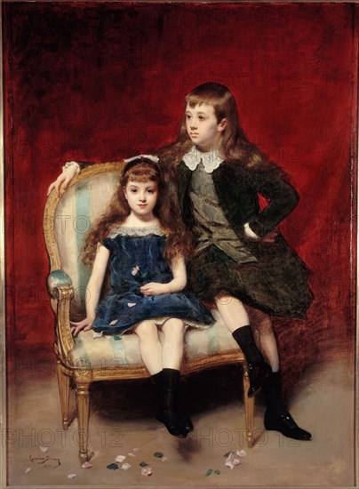 Portrait of Marguerite (1883-1973) and Robert (1880-1956) de Broglie, 1890.