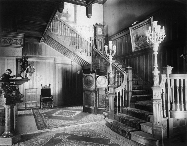 Staircase in home of Senator Philander Knox, Washington, D.C., between 1890 and 1950.