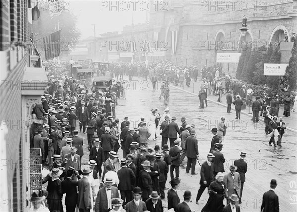 Fifth Regiment Armory, Baltimore, Maryland - Exterior Scenes During Democratic National Convention, 1912.