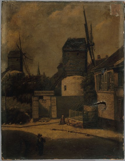 Moulin de la Galette and Moulin Blutefin, Montmartre, 18th arrondissement, c1855 — 1865.