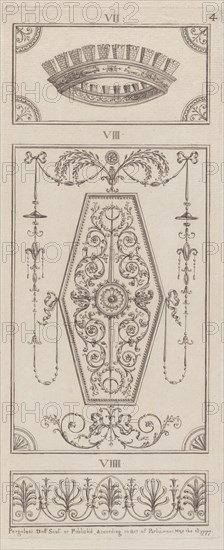 Panels of Ornament, nos. VII-VIIII ("Designs for Various Ornaments," pl. 4), May 1, 1777.