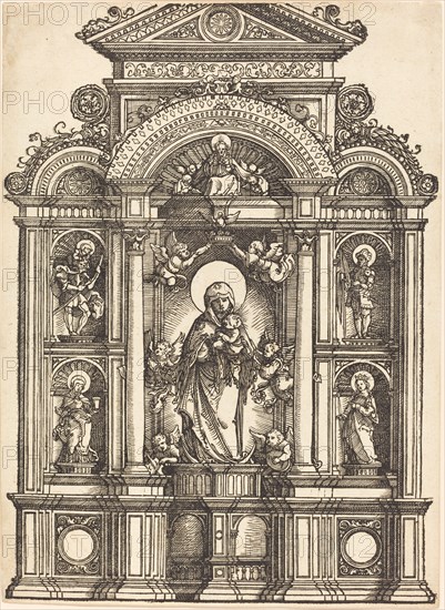 Altar with the Virgin and Child and Saints Christopher, Barbara, George and Catherine, c. 1520.