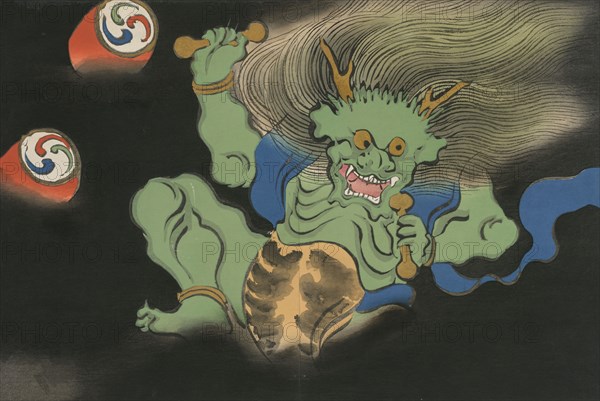 God of Thunder (Raijin). From the series "A World of Things (Momoyogusa)", 1909-1910. Private Collection.