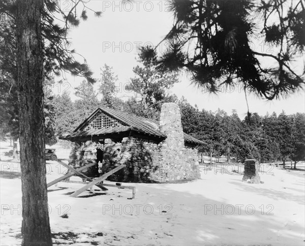 Shelter house built for the city of Denver in Rocky Mountains--J.B. Benedict, Architect, between 1903 and 1923.