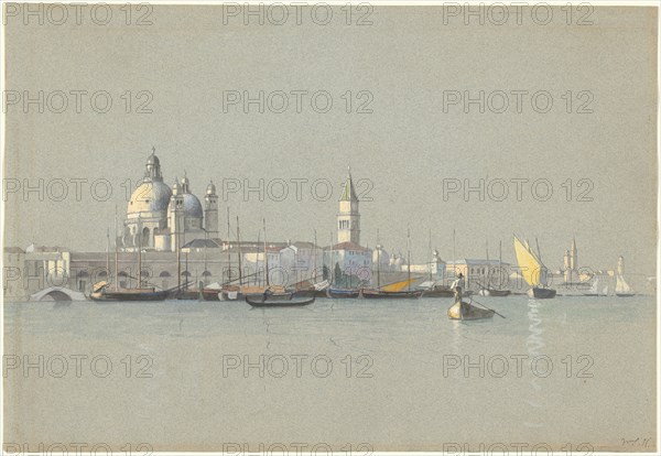 View across the Giudecca Canal toward the Salute and the Campanile of San Marco, c. 1875.