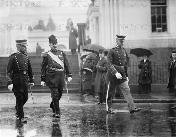 New Year's Reception At White House, Col. George Ruhlen; Maj. Gen. C.B. Hall; Capt. E.W. Clark, 1911.