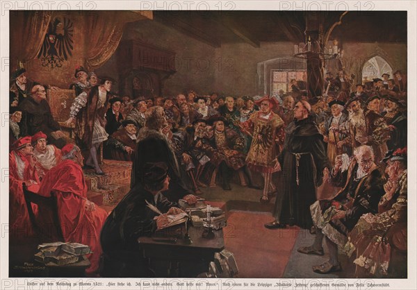 Martin Luther at the Diet of Worms of 1521: "Here I stand, I can do no other", 1917. Private Collection.