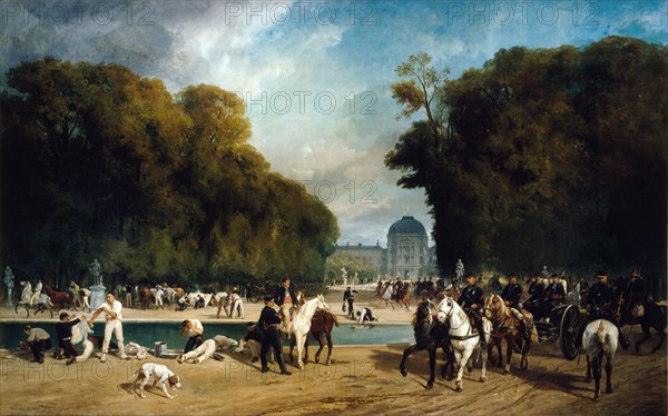 Artillery encamped in the Tuileries Gardens (end of September 1870), 1871.
