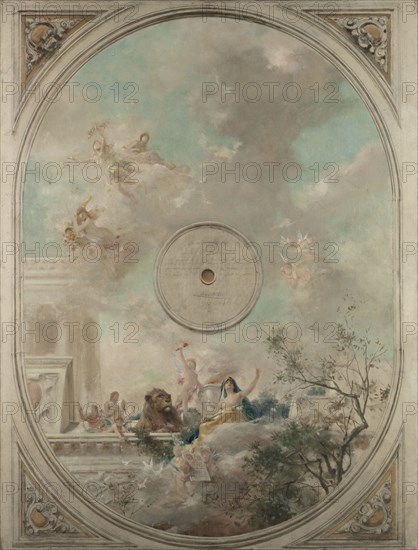 Esquisse pour la salle des mariages de la mairie de Montrouge : La Loi et le Mariage (Plafond), 1886.