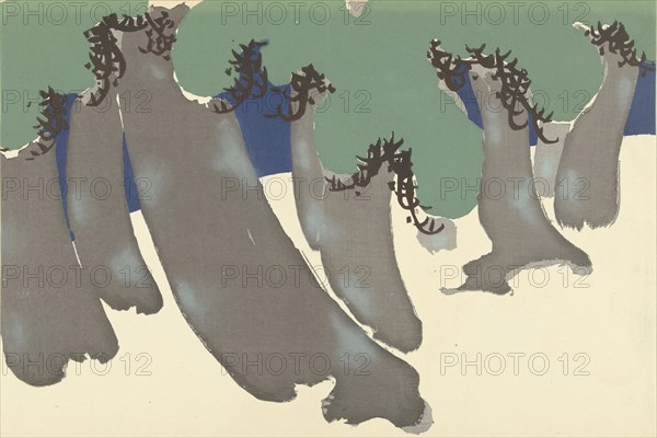 Windswept Pines (Sonarematsu). From the series "A World of Things (Momoyogusa)", 1909-1910. Private Collection.