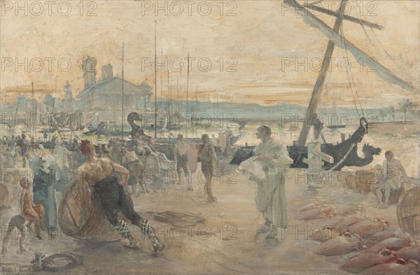 Esquisse pour la salle d'audience du tribunal de commerce de Paris : Les Nautes parisiens à l'époque gallo-romaine, c.1890.