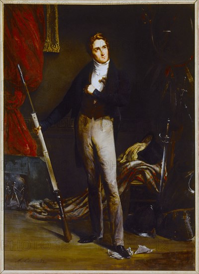 Portrait de Jean-Georges Farcy (1800-1830), littérateur, tué le 29 juillet 1830, lors de la prise des Tuileries, 1830.