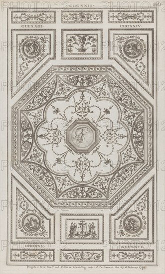 Ceiling Ornament, nos. CCCXXII-CCCXXVI ("Designs for Various Ornaments," pl. 50), February 27, 1791.