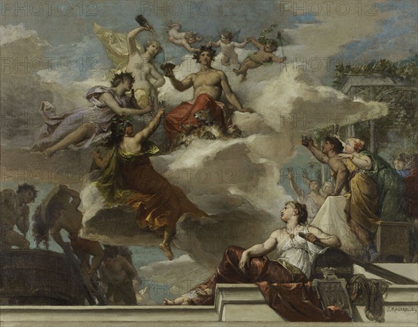 Sketch for the 12th arrondissement town hall: The triumph of Bacchus (ceiling of grand staircase), 1880.