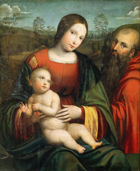 Madonna and Child with Saint Jerome, First quarter of 16th cen. Creator: De' Boateri, Jacopo (ca 1480-1530).
