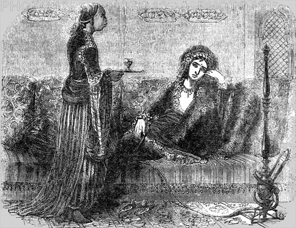 'Turkish Woman and Slave; The Women of Turkey', 1854. Creator: Unknown.