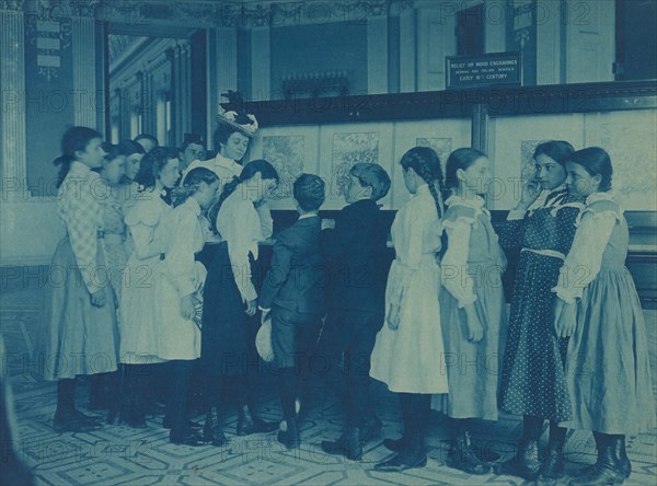 Students from 6th Division public schools, Washington DC, looking at...Library of Congress, (1899?). Creator: Frances Benjamin Johnston.