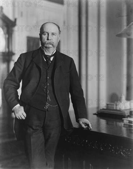 Garrett A. Hobart, three-quarter length portrait, standing, facing front, between 1897 and 1899. Creator: Frances Benjamin Johnston.