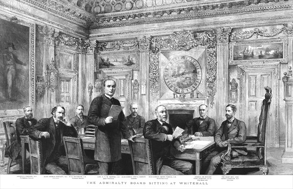 ''The Admiralty Board Sitting at Whitehall', 1890. Creator: Unknown.