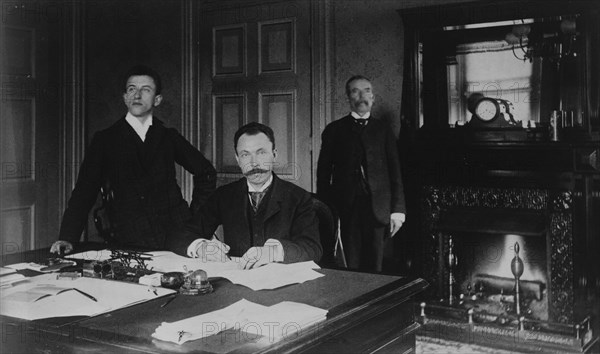 Three Treasury Department employees, Mr. Graham, John Brown, and another..., between 1884 and 1930. Creator: Frances Benjamin Johnston.