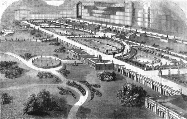 'Terrace Garden of the New Crystal Palace, Sydenham', 1854. Creator: Unknown.