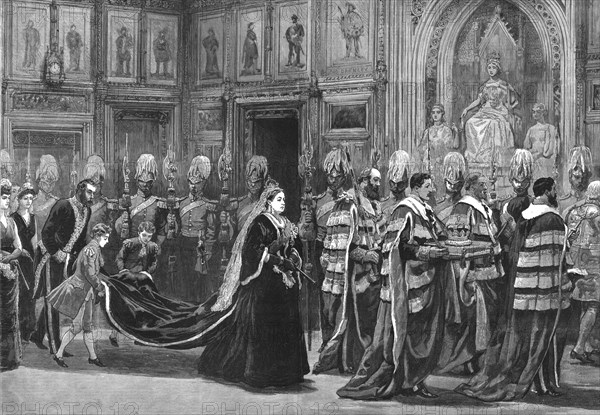 'The Opening of the new Parliament by the Queen', 1886. Creator: Unknown.