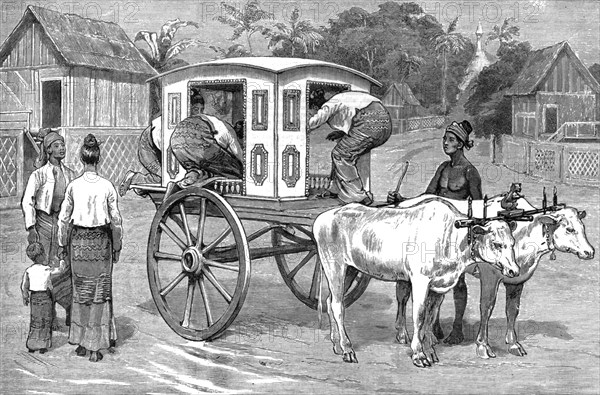 'Our Burmese sisters going for an afternoon call', 1886.  Creator: Unknown.