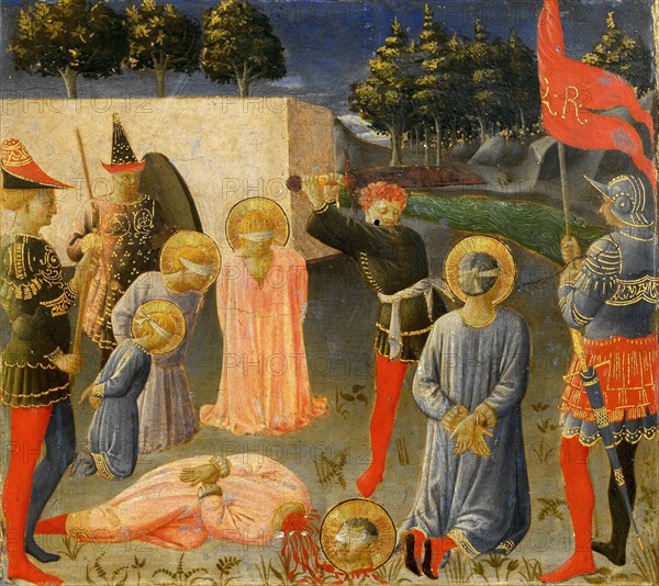 The Martyrdom of Saints Cosmas and Damian (Predella of the Annalena Altarpiece) , c. 1440. Creator: Angelico, Fra Giovanni, da Fiesole (ca. 1400-1455).