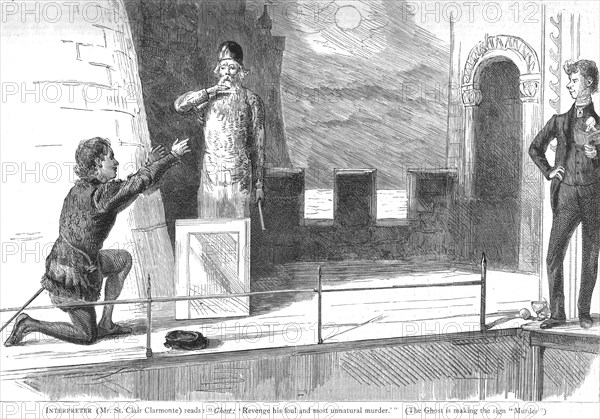 'A Performance of "Hamlet" by Deaf and Dumb Actors', 1886.  Creator: Unknown.