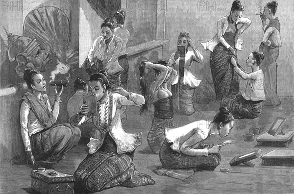 'With Lord Dufferin in Burma - Ladies of the Ballet', 1886.  Creator: Unknown.