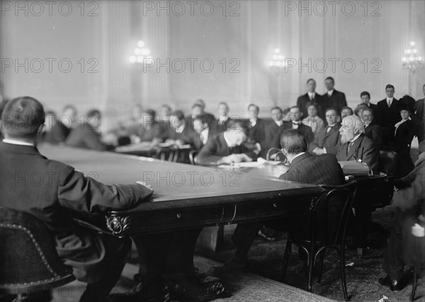 James Jerome Hill, President - Great Northern Railway - Before Stanley Committee, 1911. Creator: Harris & Ewing.